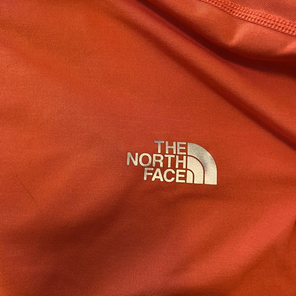 The North Face Shirt Mens 2XL Orange Gray Quarter Zip Long Sleeve Top NF00CP4U